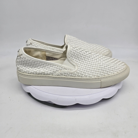 J/slides Shoe Women's 10 Justine Woven Platform Sneakers White - Picture 7 of 8
